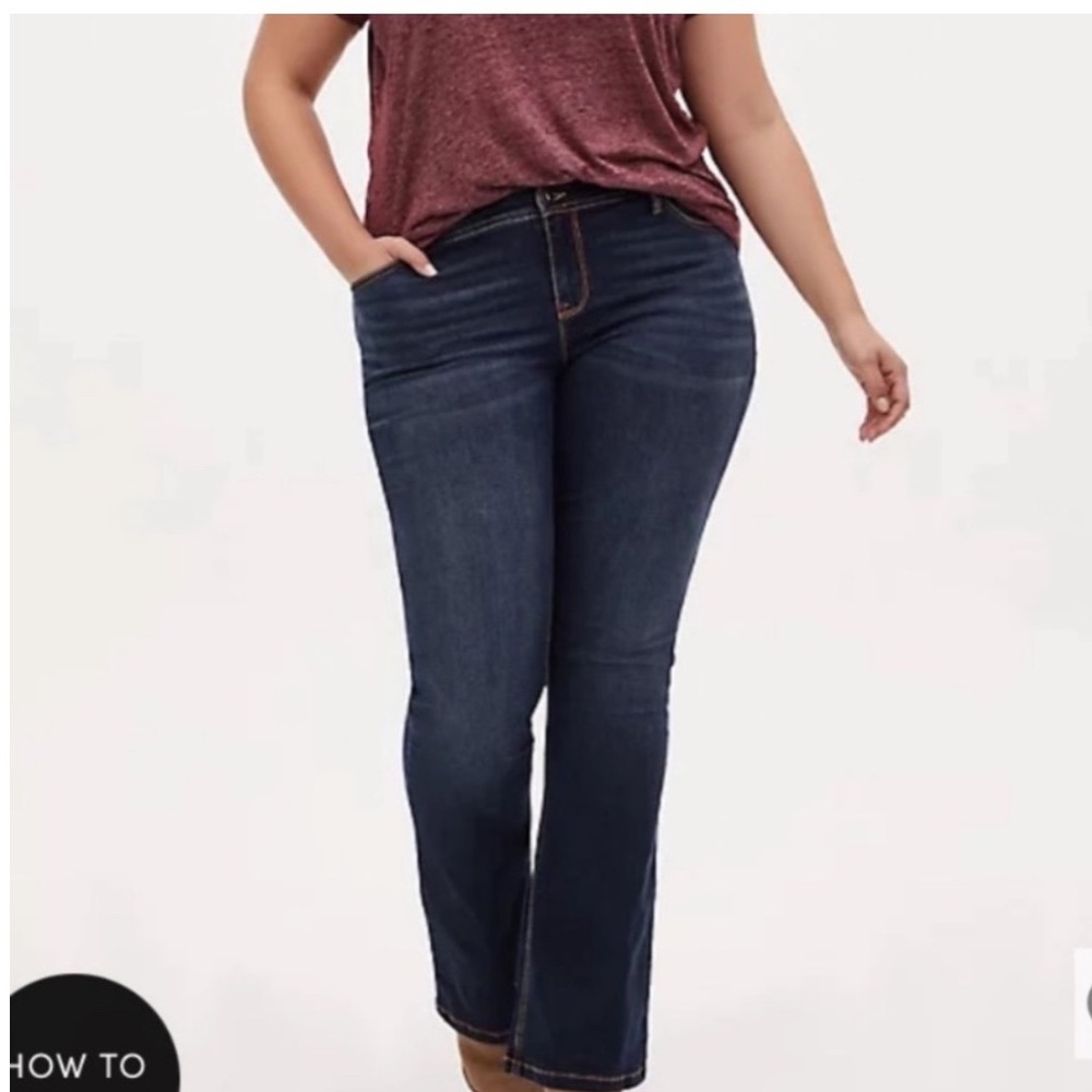 Torrid Luxe Slim Boot Jeans Womens 22XS Dark Indigo Blue Super Stretch Denim